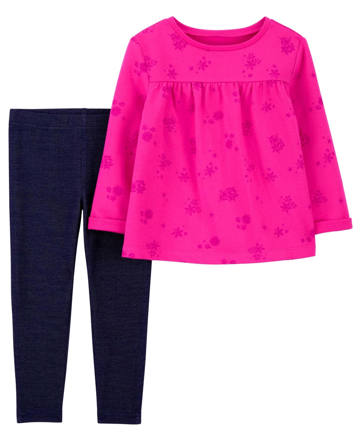 Carter's Toddler Girls Babydoll Top And Pants, 2 Piece Set In Pink