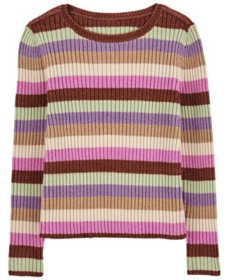 Carter's Big Girls Striped Chenille Sweater - Macy's