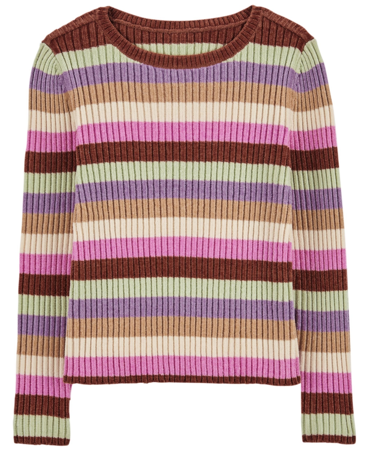 Carter's Kids' Little Girls Striped Chenille Sweater In Multi