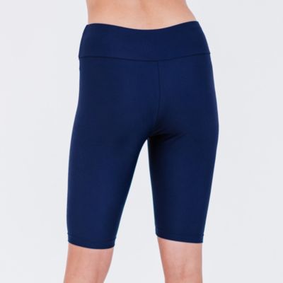 Women's Chlorine Resistant High Waisted Long Bike Swim Shorts