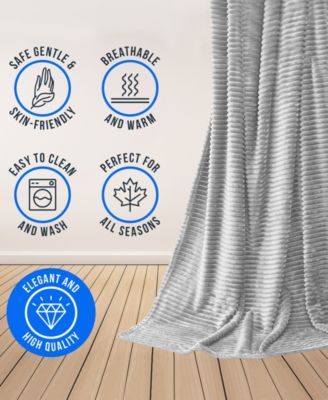 Cut Plush Lightweight Super Soft Luxury Bed Throw, 50" x 60"