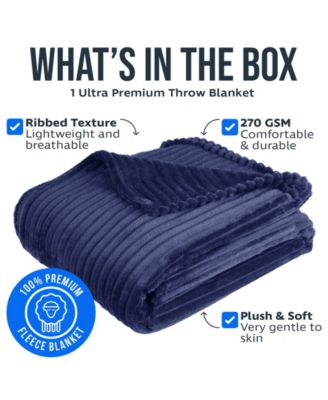 Cut Plush Lightweight Super Soft Luxury Bed Throw, 50" x 60"