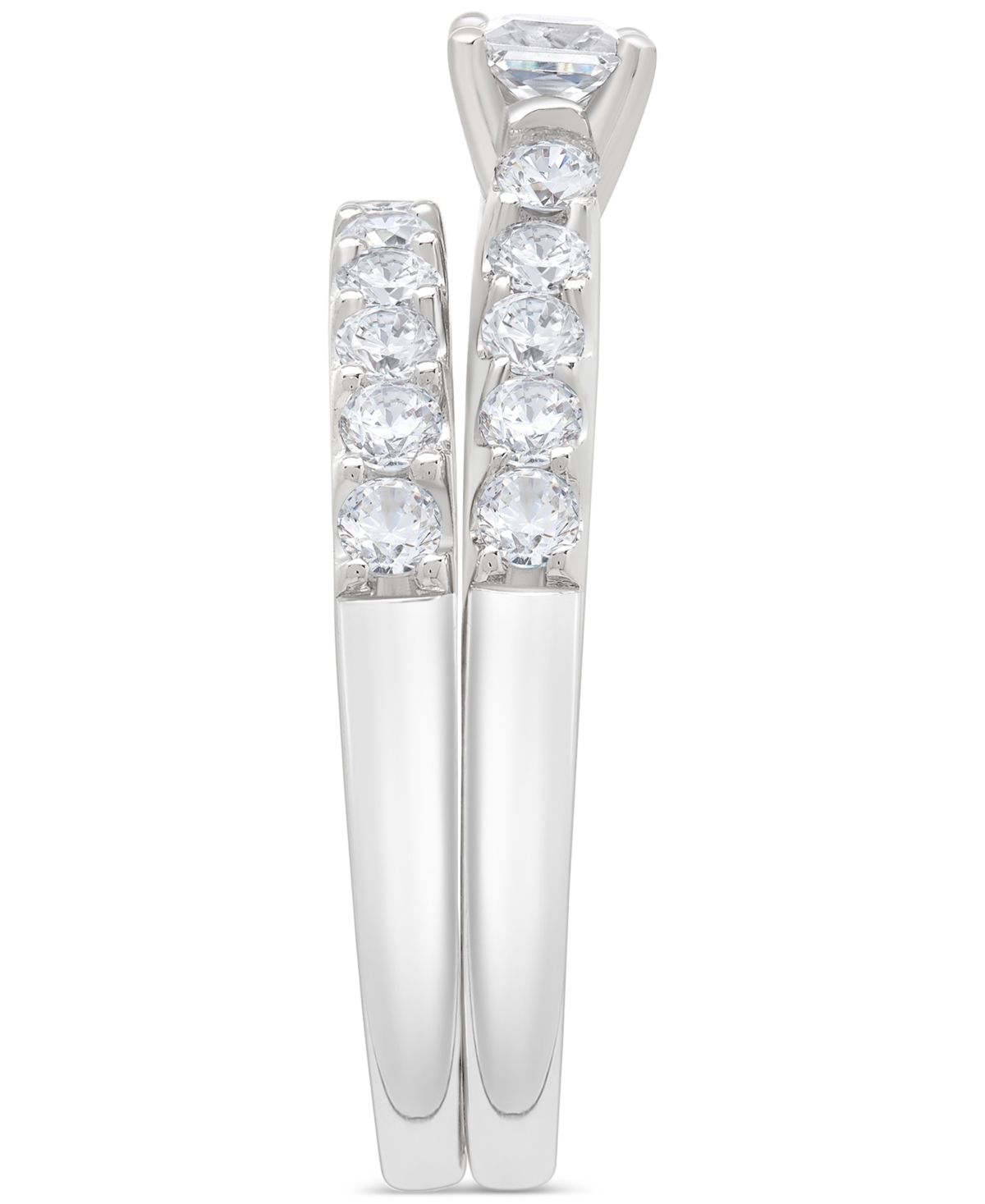 Macy's Diamond Princess-cut Bridal Set (1 Ct. T.w.) In 14k White Gold In White Gold