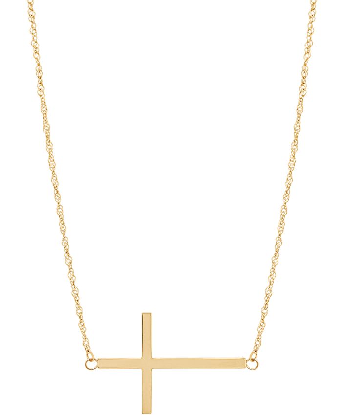 East west outlet cross necklace