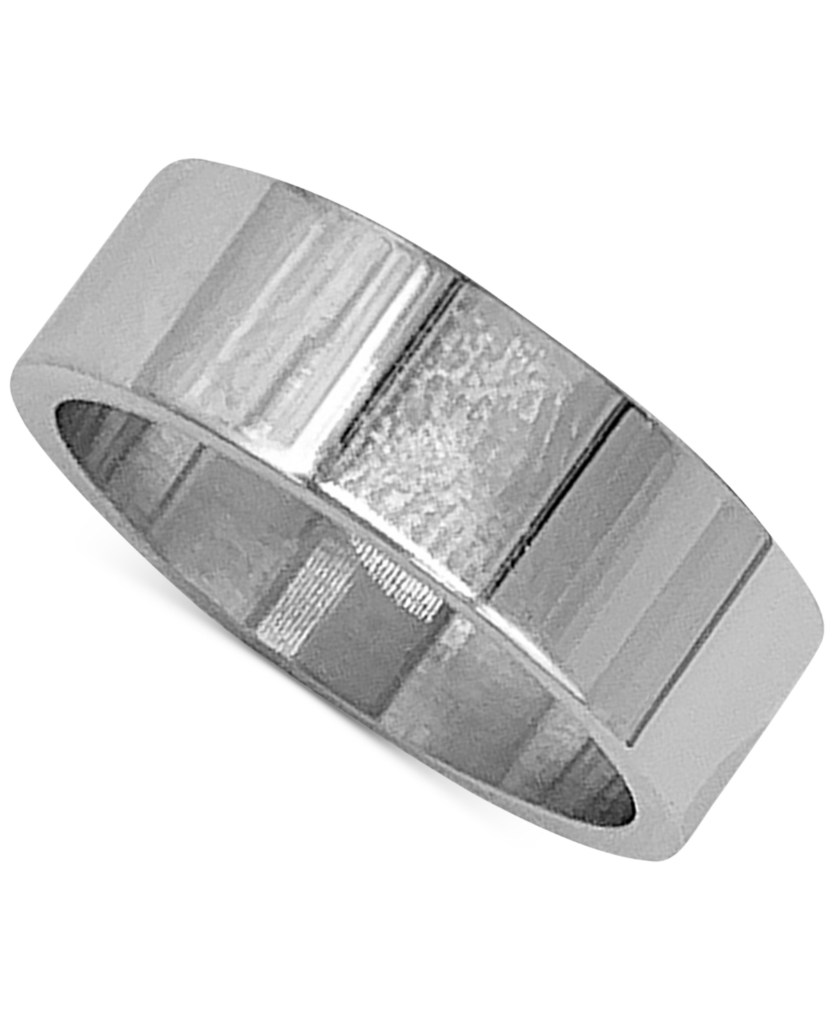 Adornia Rhodium-plated Classic Wide Stacking Ring In Silver