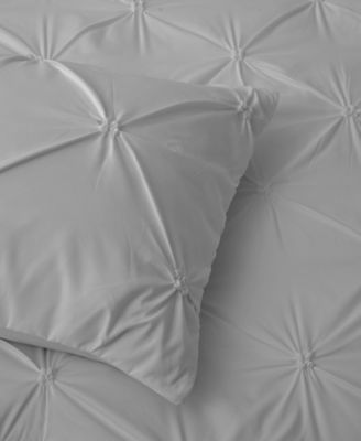 3 Piece Pinch Pleated Down Alternative Comforter Set, Twin