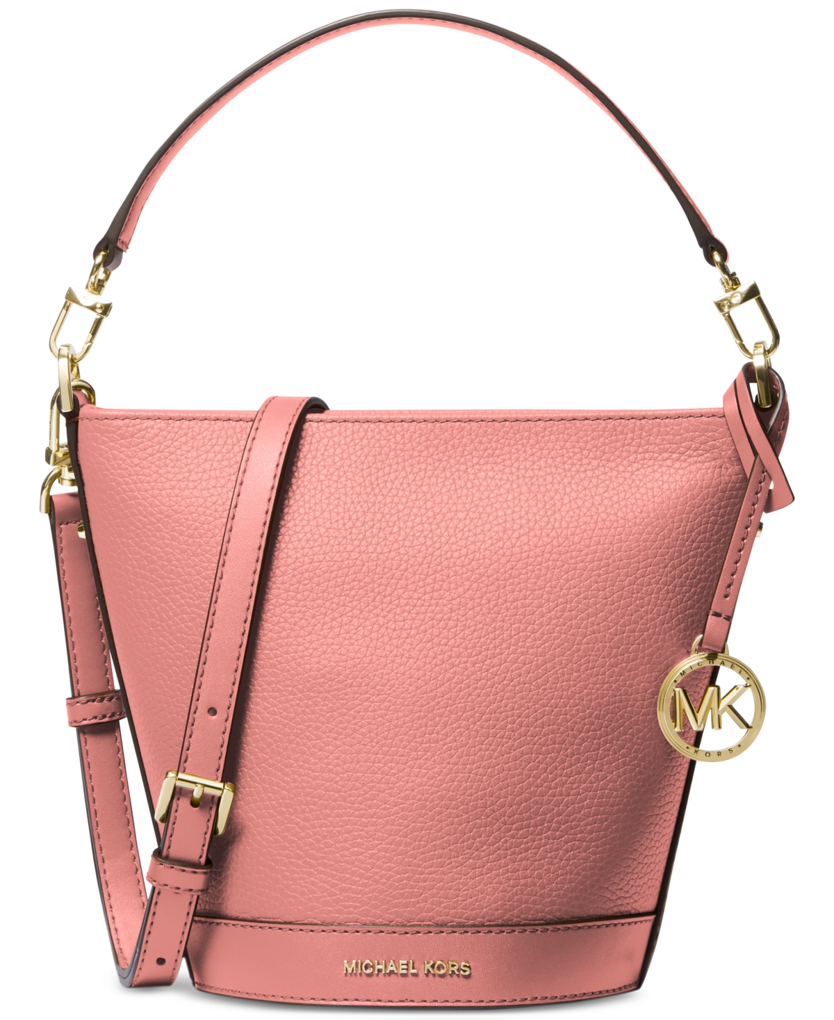 Michael Kors Michael  Townsend Small Leather Top-zip Convertible Bucket Crossbody In Sunset Rose