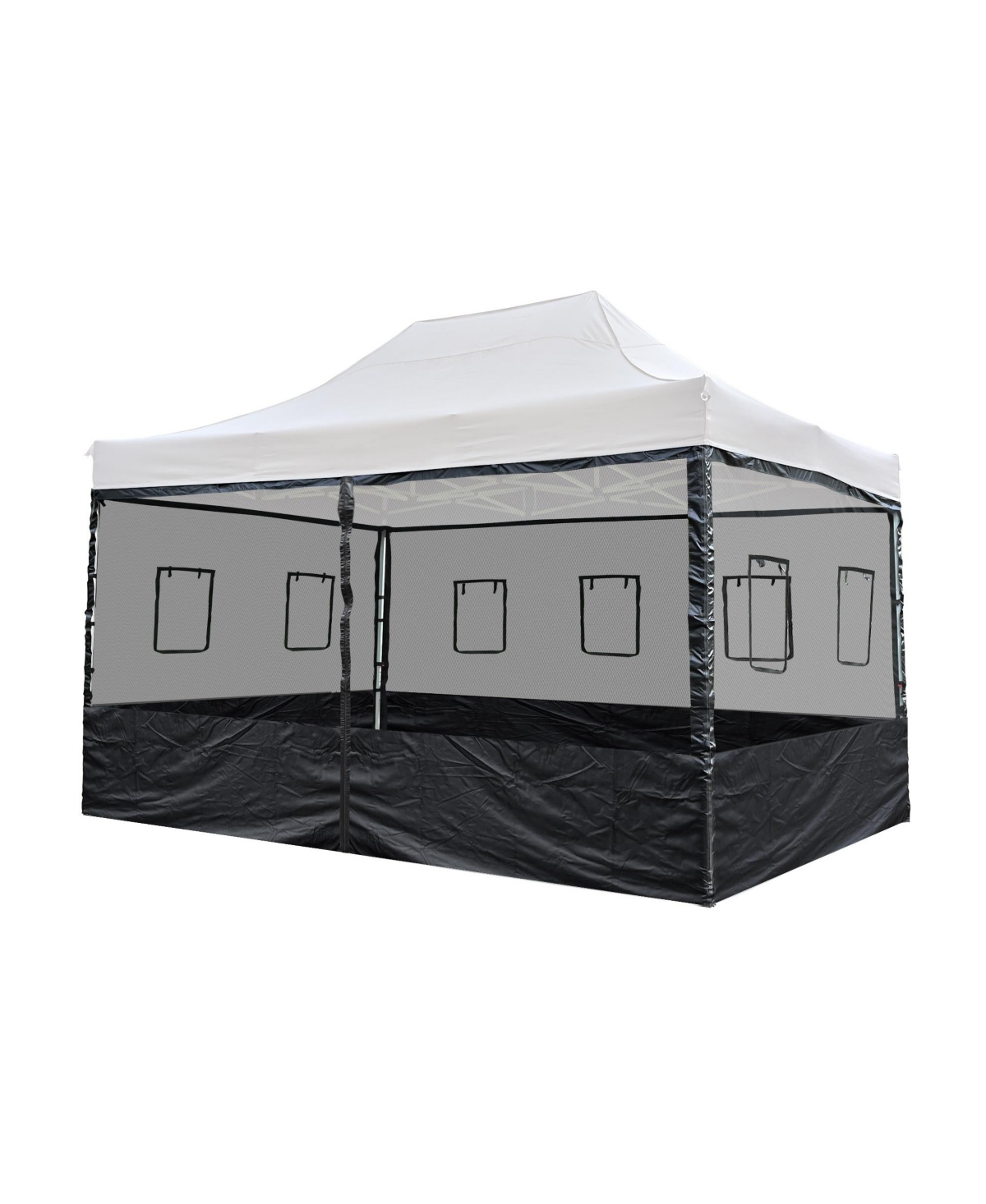 4 Half Mesh Sidewalls for 15x10 Ft Pop Up Canopy Tent w/ Window Food Vendor Fair - Open Miscellaneous