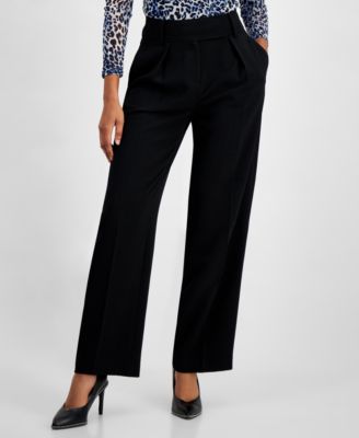 Bar III - Women's Tab-Waist Pleated Trousers
