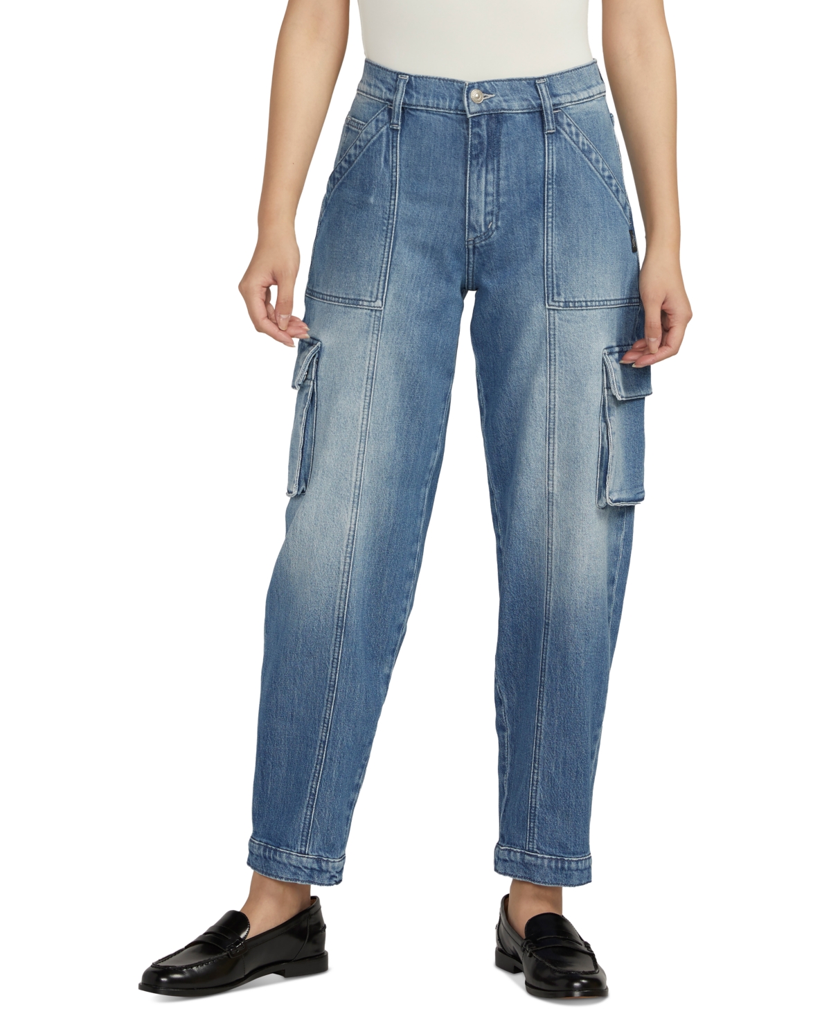 Silver Jeans Co. Women's High-rise Cargo-pocket Jeans In Indigo