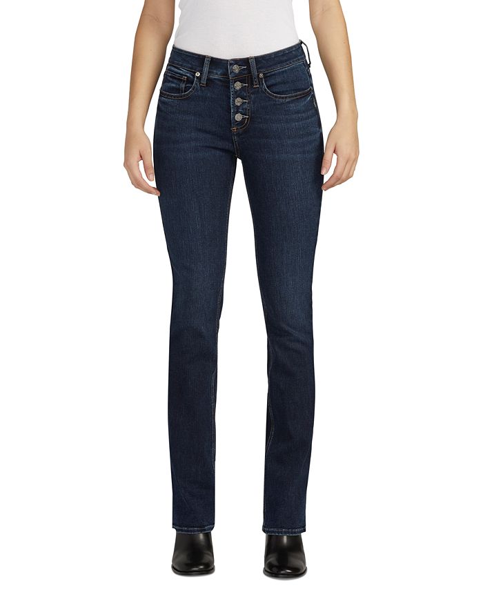 Silver Jeans Co. Women's Suki Mid Rise Curvy Fit Slim Bootcut Jeans ...