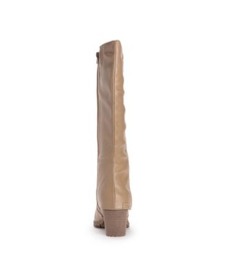 MUK LUKS Women's Lacy Lottie Boots - Water Resistant Tall Boots With Peek-a-Boo Knit, 3 Inch Heel