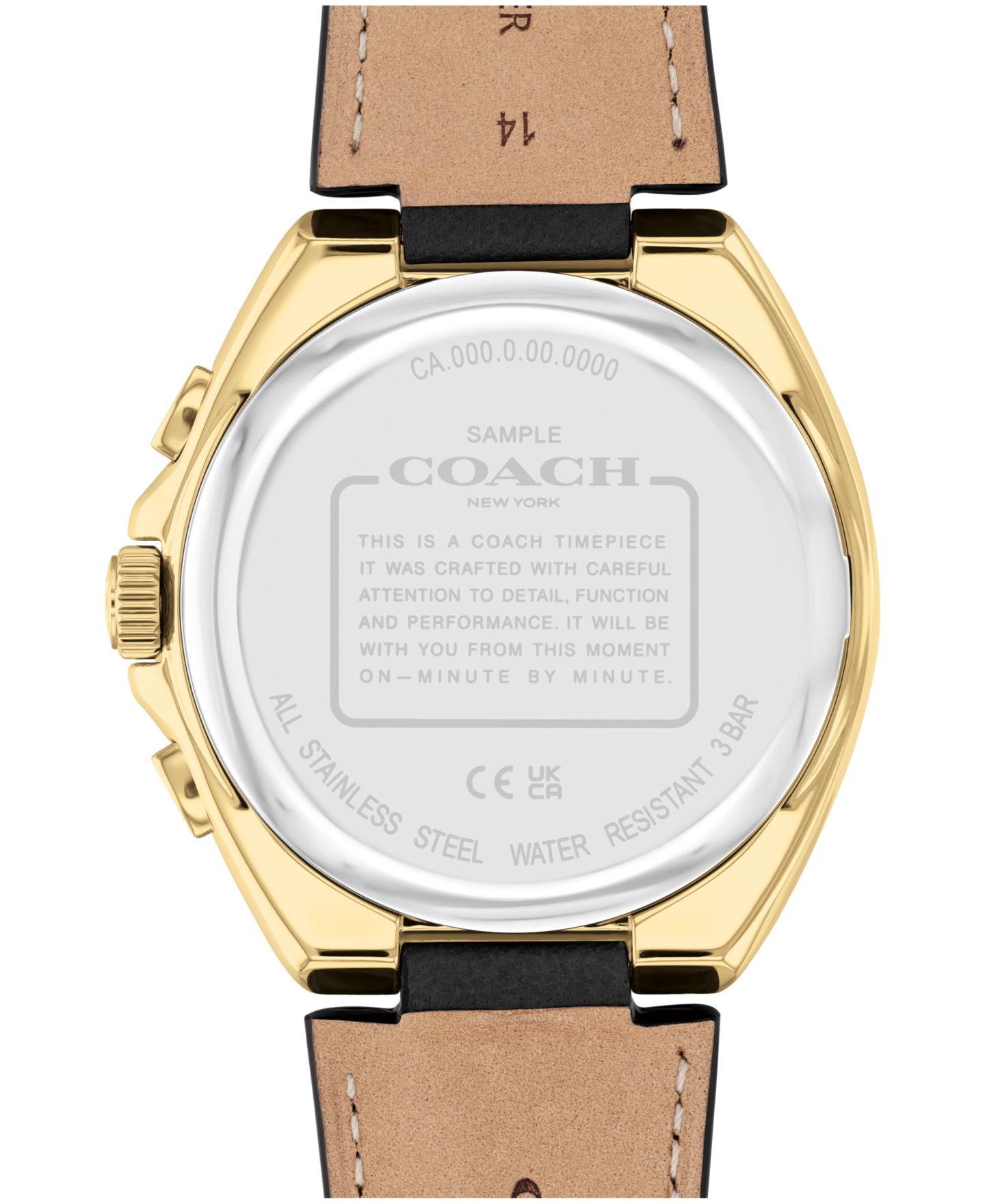 Мужские часы Coach Jackson Black Leather Strap Watch 45mm — фото 3