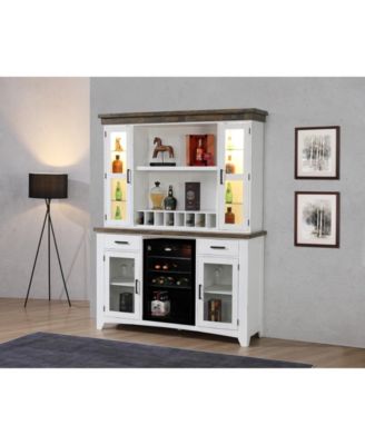 CLOSEOUT Peighton 8-Piece Bar Set (Back bar with hutch, bar with 2 saddle stools, and pub table with 2 swivel stools)