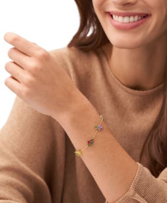 X Willy Wonka Special Edition Women's Gold-Tone Stainless Steel Station Bracelet