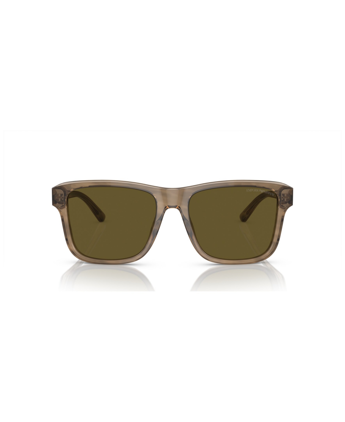Shop Emporio Armani Men's Sunglasses Ea4208 In Shiny Green,top Brown