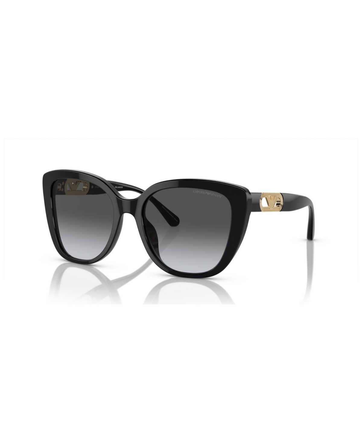 Shop Emporio Armani Women's Polarized Sunglasses, Gradient Polar Ea4214u In Shiny Black