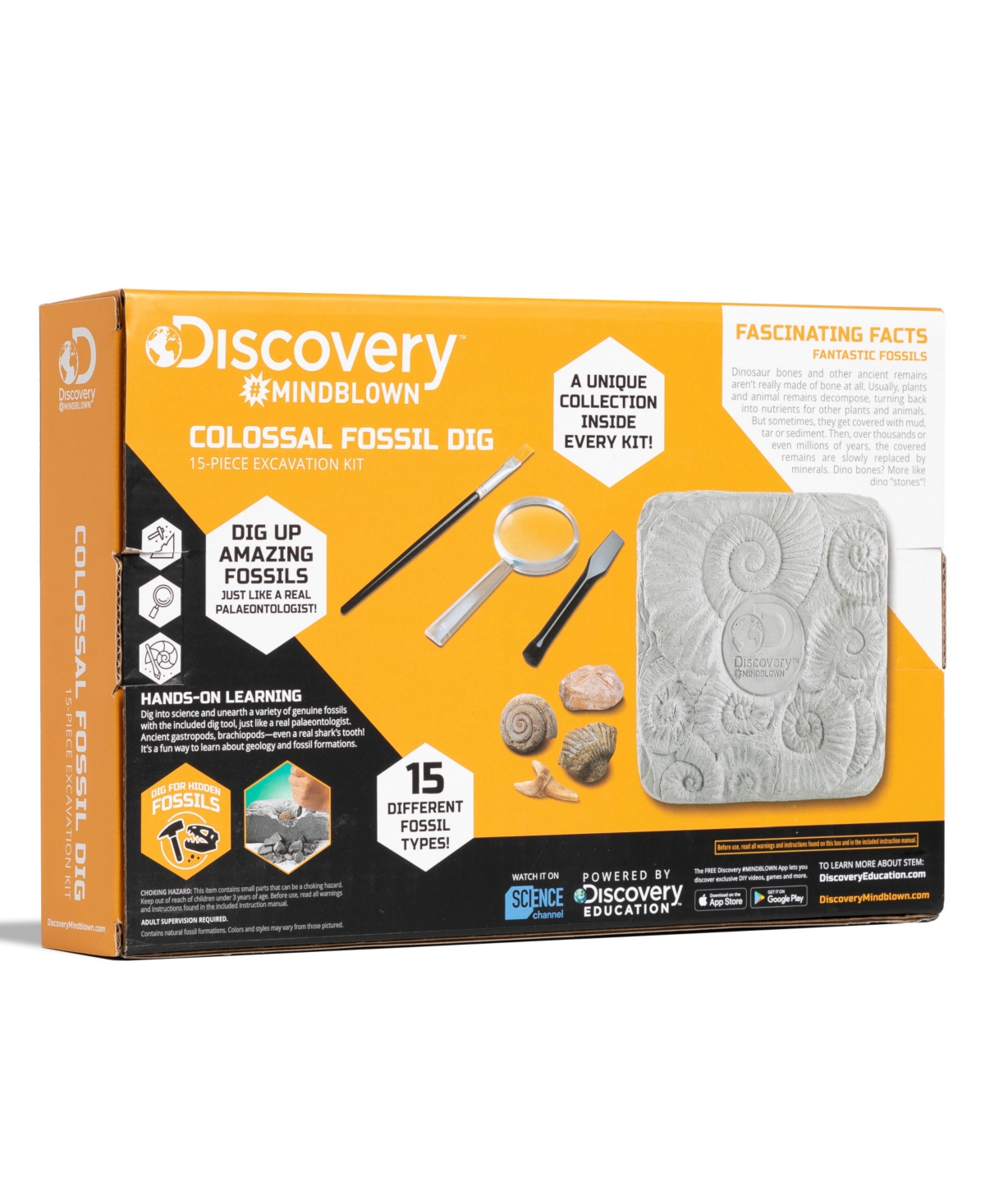 Discovery #Mindblown ColossalFossil Dig Set, 15-Piece Archeology Excavation Kit