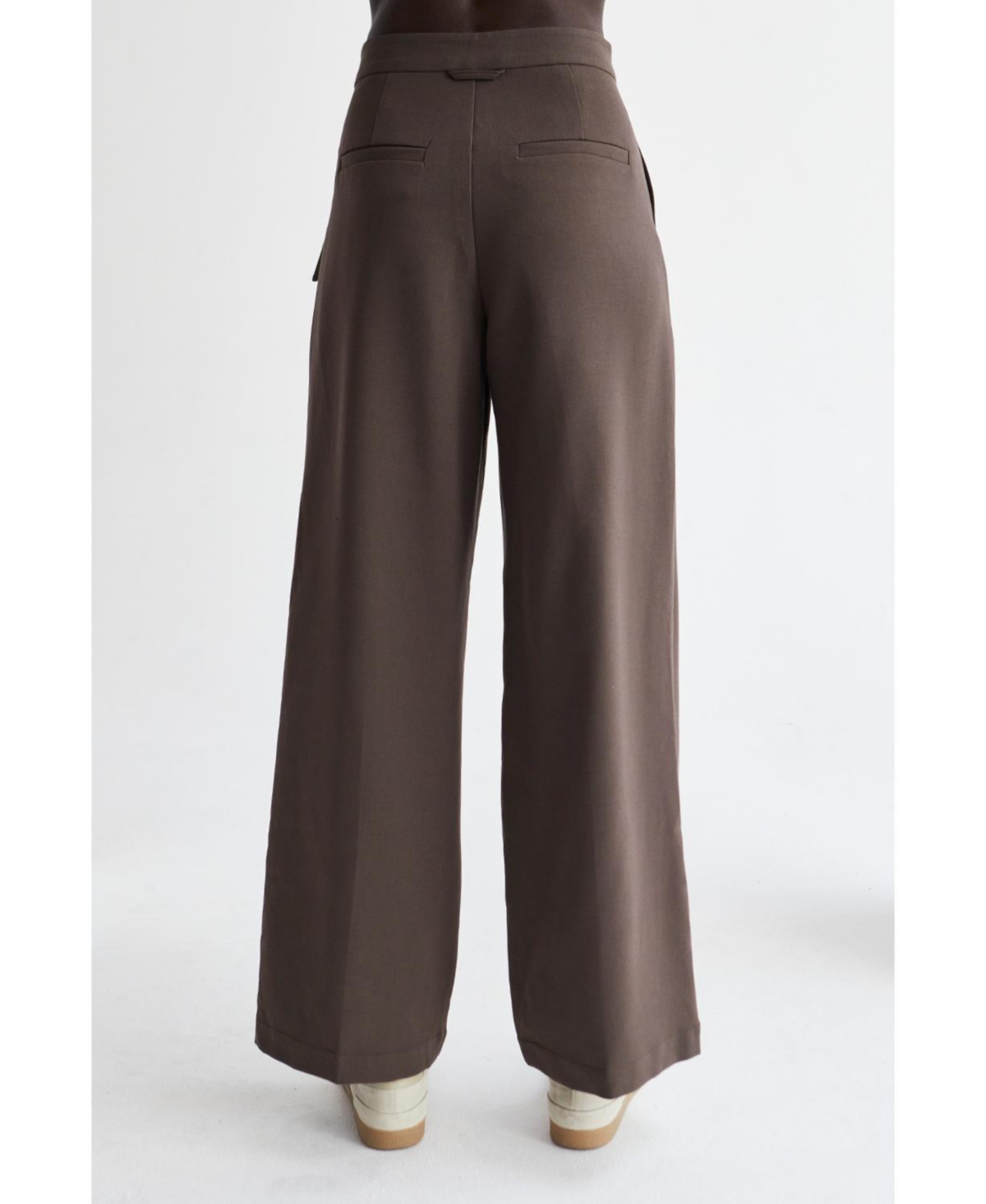 Women's Shayne Wide Leg Trousers - Dark brown + cacao