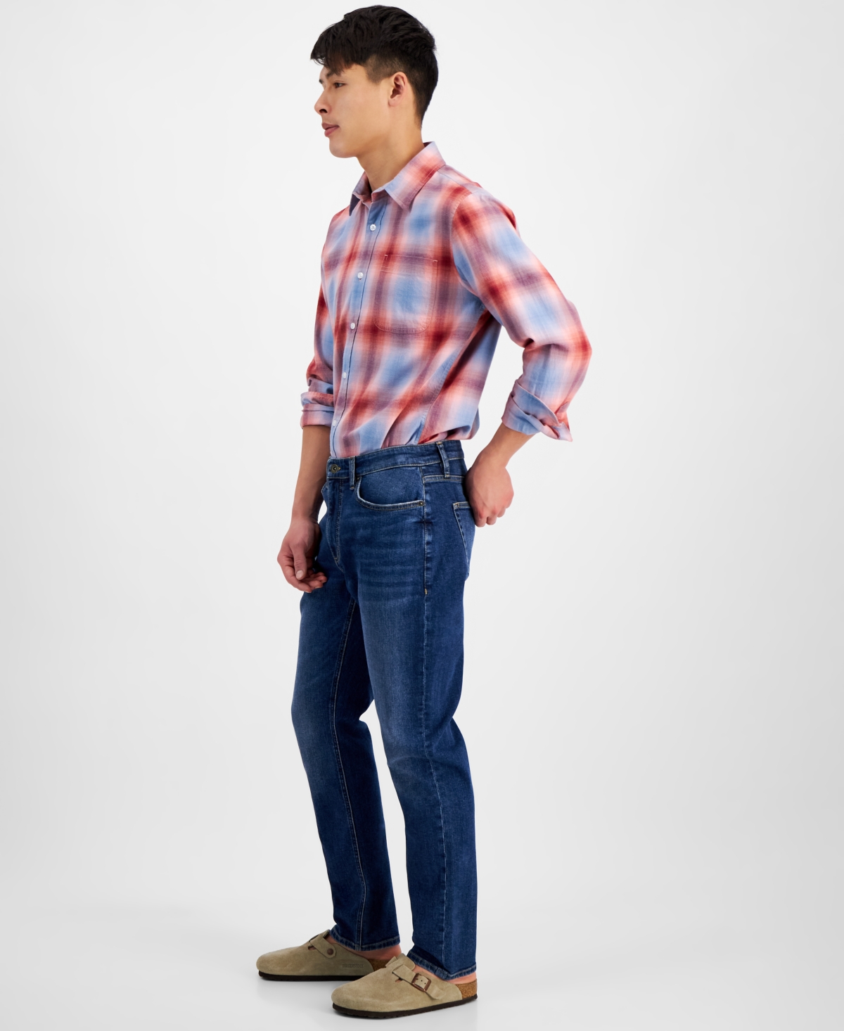 Sun + Stone Men'sAthletic Slim Fit Jeans, Created for Macy's - Sky