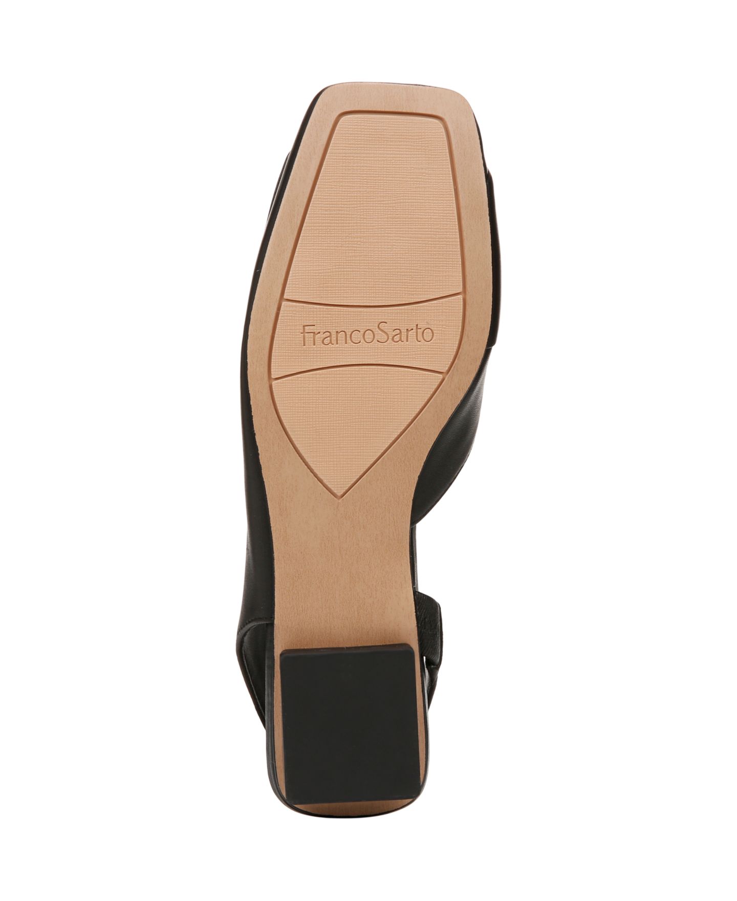 Женские балетки Franco Sarto Teagan Square Toe Slingback Flats, цвет: Чёрный кожаный — фото 5