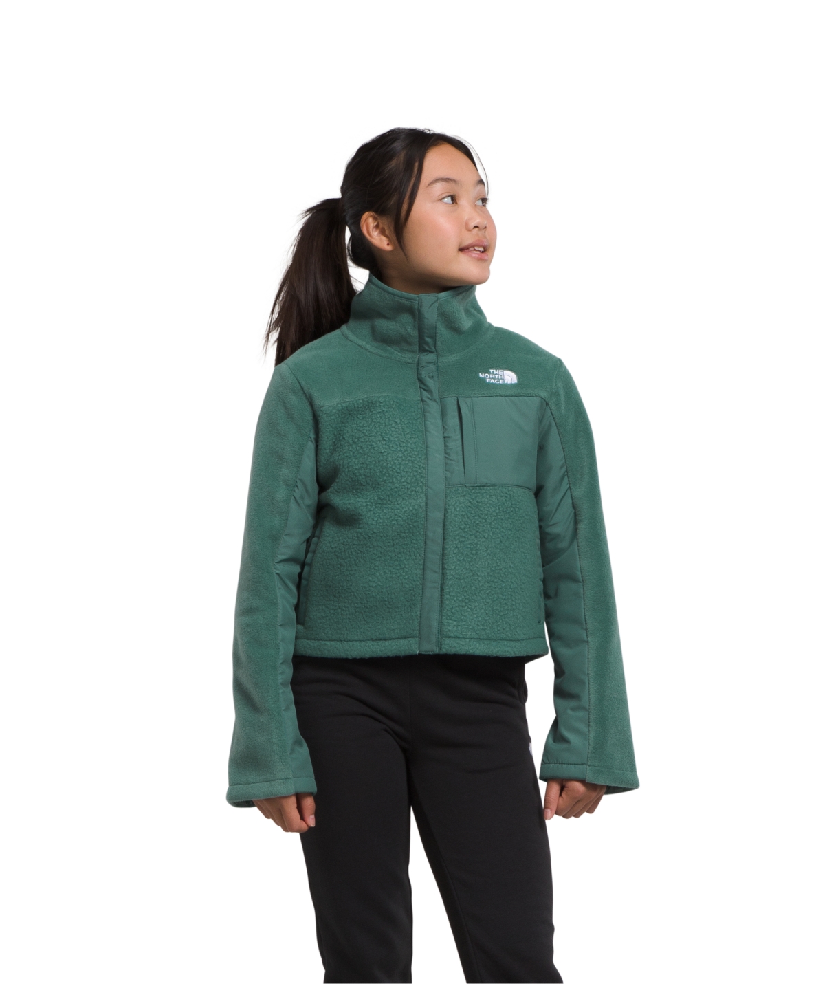 The North Face Kids' Big Girls Fleece Mashup Jacket In Dark Sage