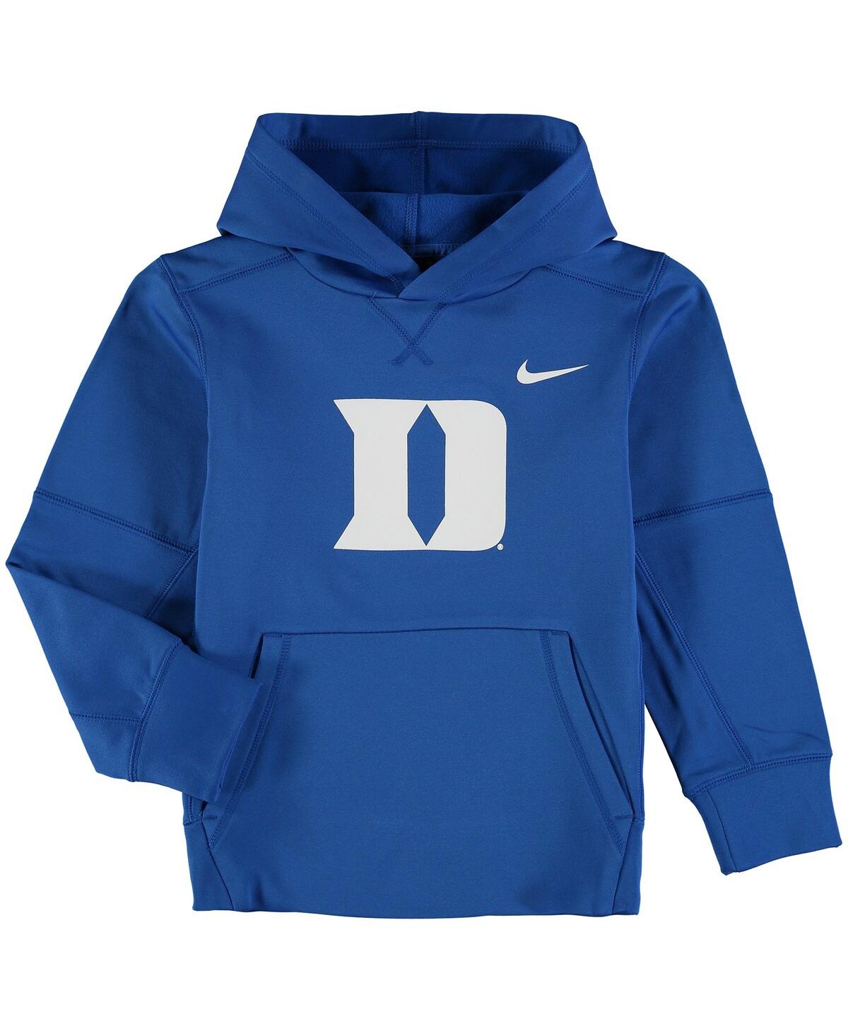 Shop Nike Big Boys  Royal Duke Blue Devils Logo Ko Pullover Performance Hoodie