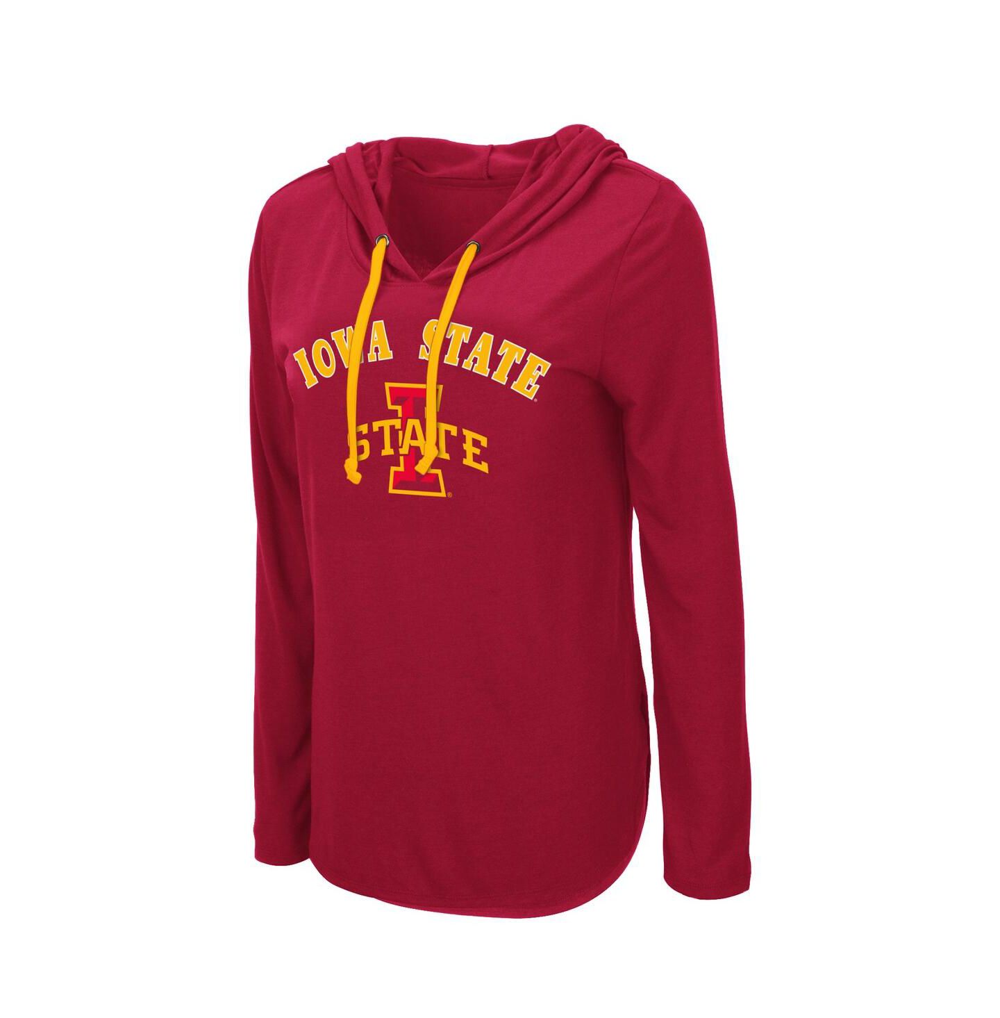 Женская футболка Colosseum Cardinal Iowa State Cyclones My Lover Lightweight Hooded Long Sleeve — фото 2