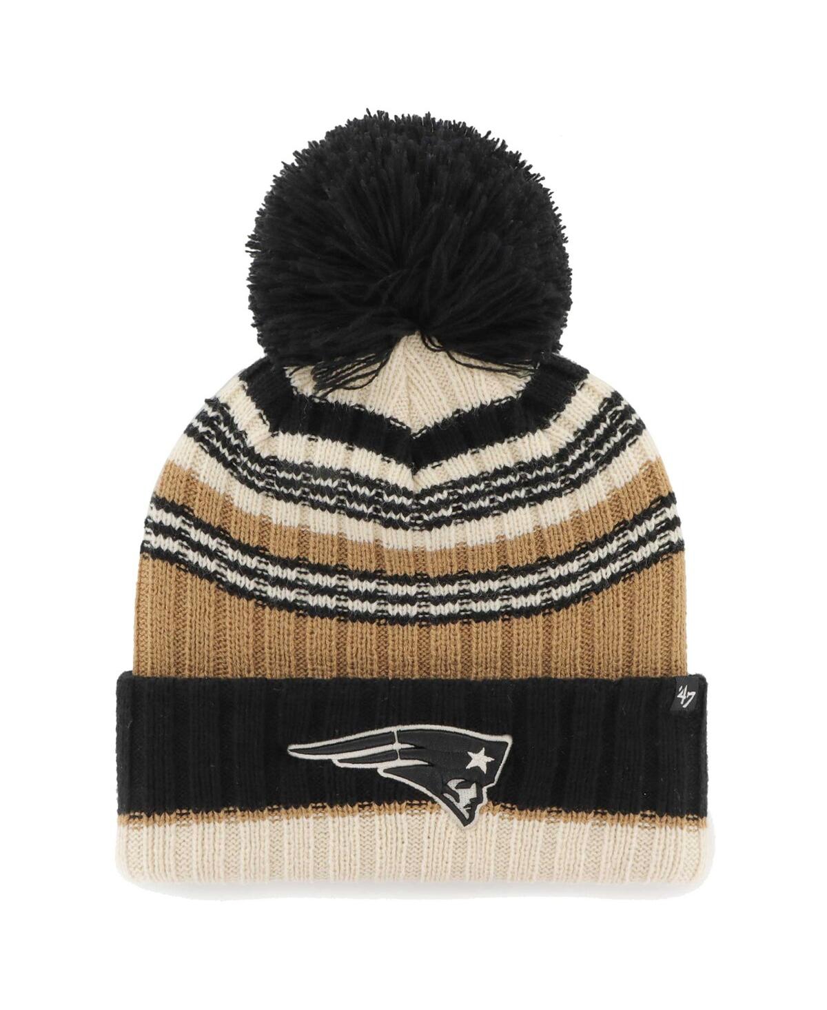 47 Brand Women's ' Natural New England Patriots Barista Cuffed Knit Hat With Pom In Multi