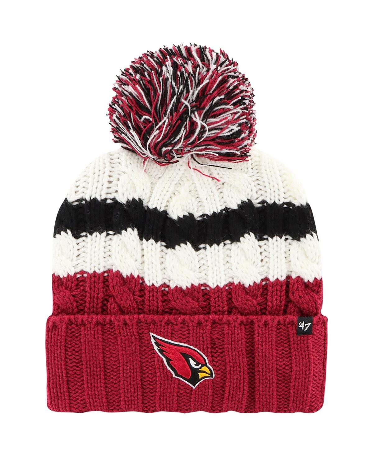 47 Brand Women's ' White Arizona Cardinals Ashfield Cuffed Knit Hat With Pom In Multi