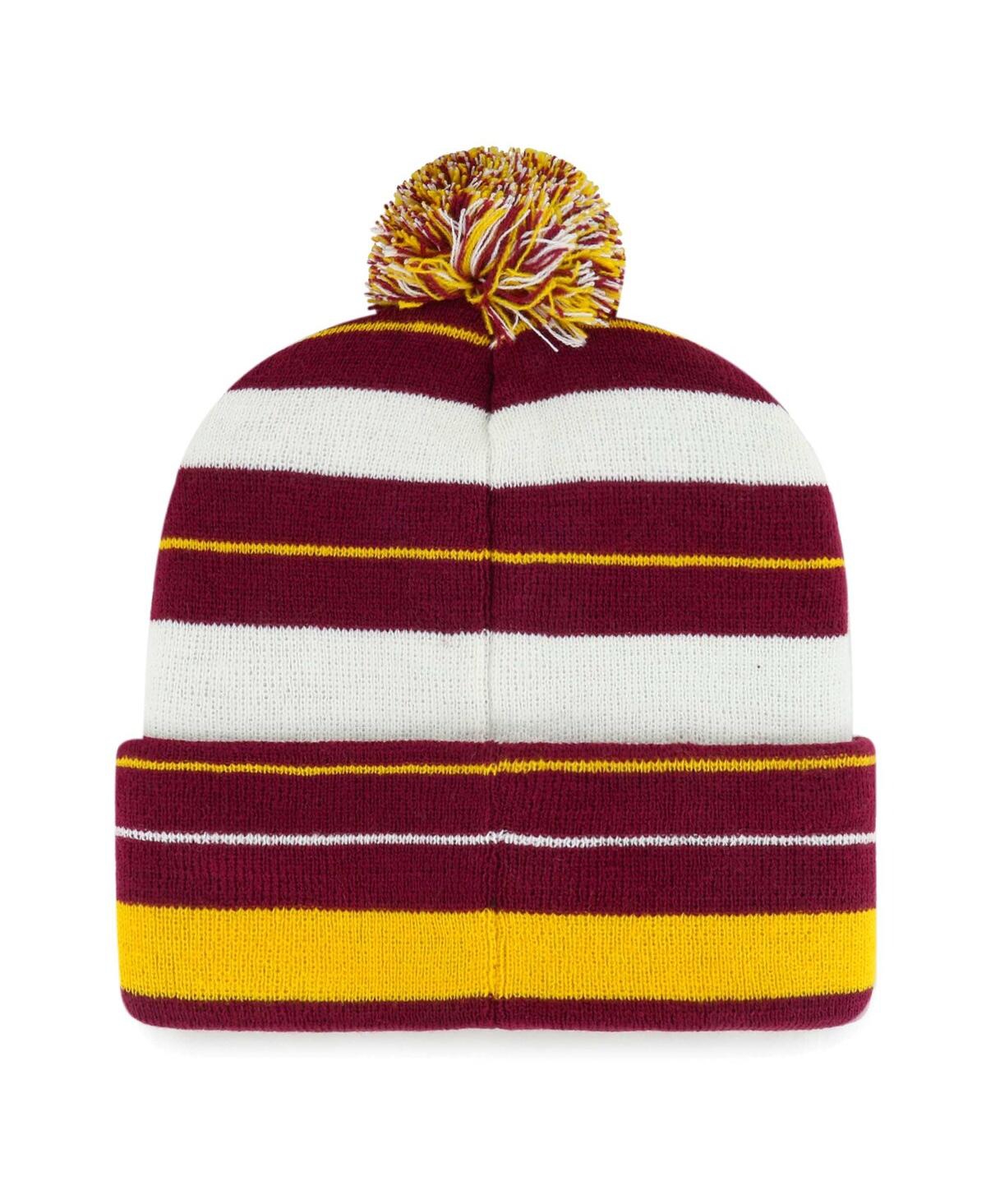 Men's '47 BrandWashington Commanders Powerline Cuffed Knit Hat with Pom - Burgundy