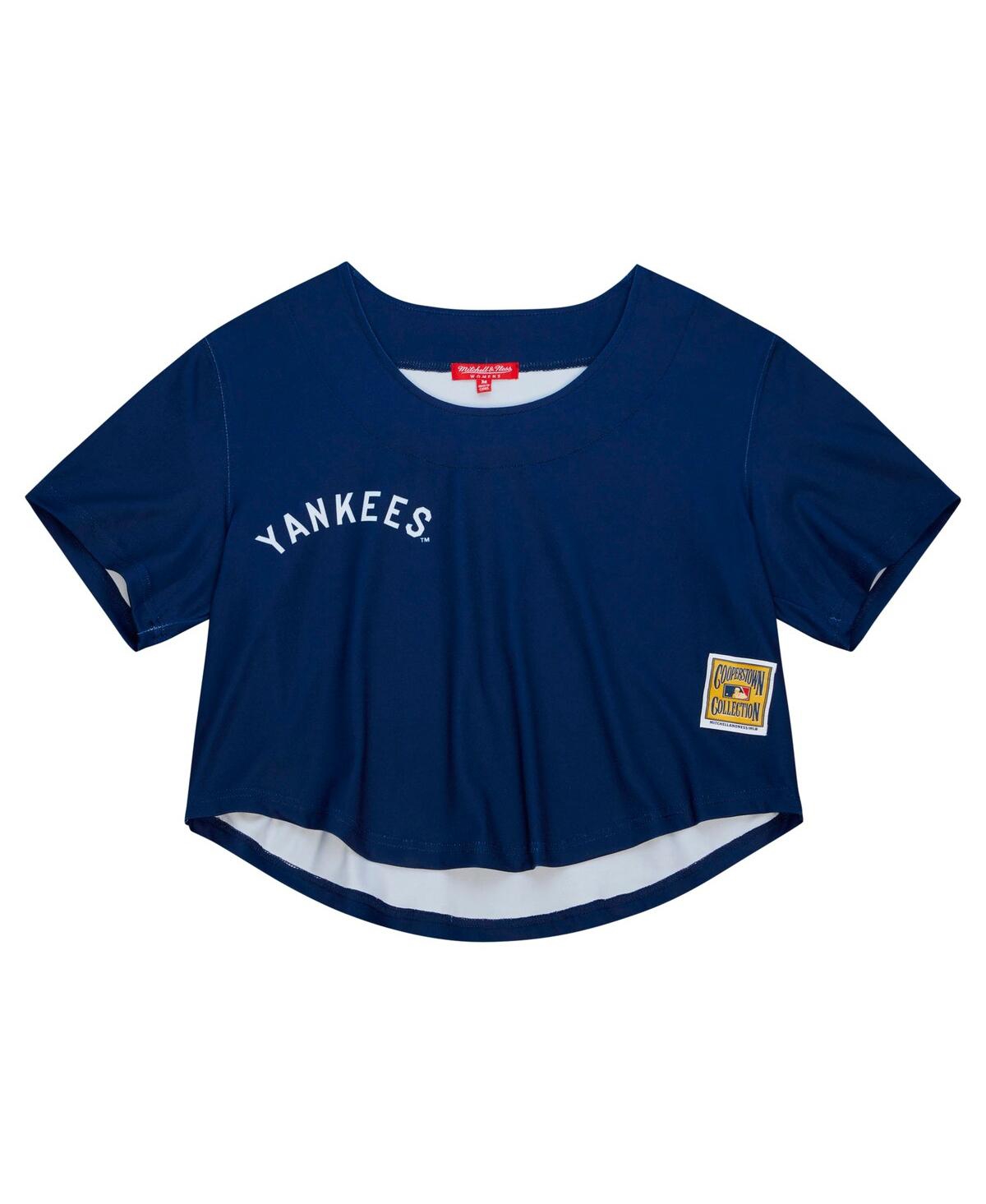 Mitchell & Ness Women's  Navy New York Yankees Cooperstown Collection Crop T-shirt In Navy