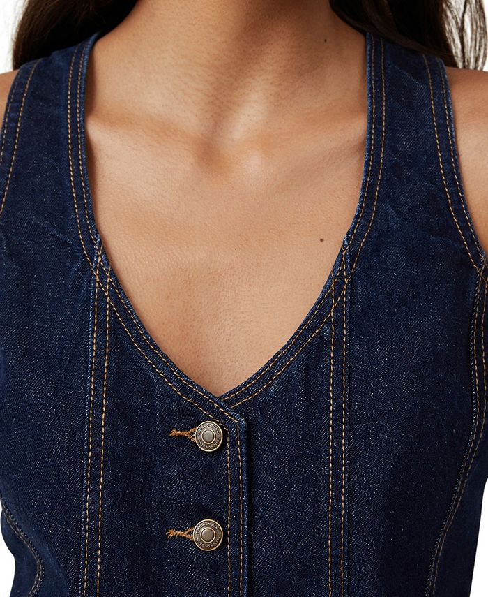 COTTON ON Women's Fitted Denim Vest Macy's