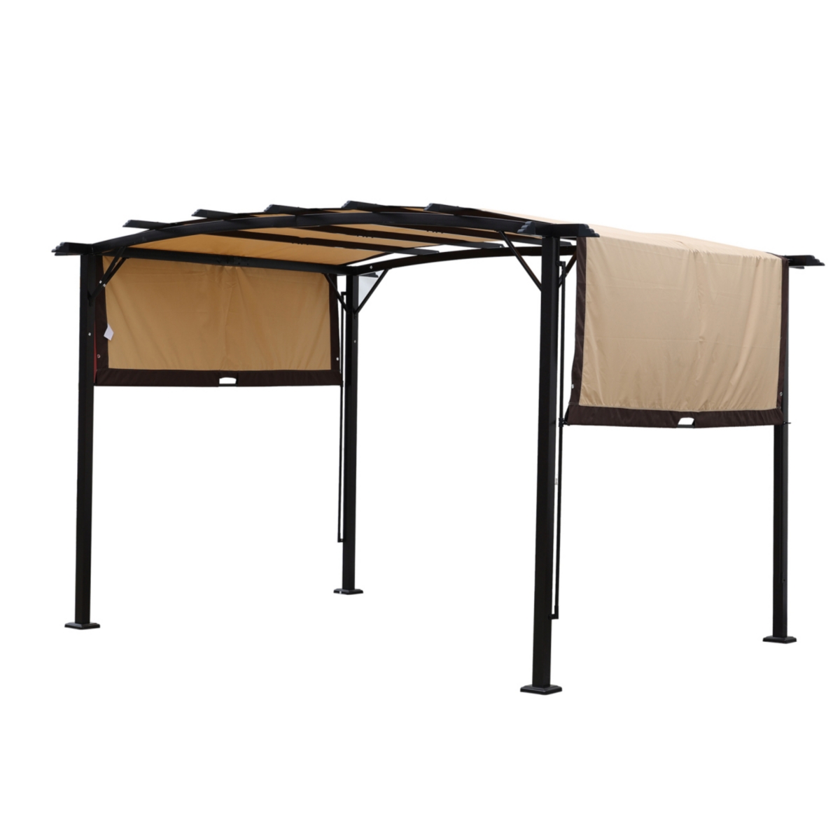 Retractable Canopy Pergola for Outdoor Spaces - Beige/khaki