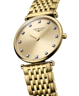 Women's Swiss La Grande Classique de Longines Diamond (1/10 ct. t.w.) Gold PVD Bracelet Watch 29mm
