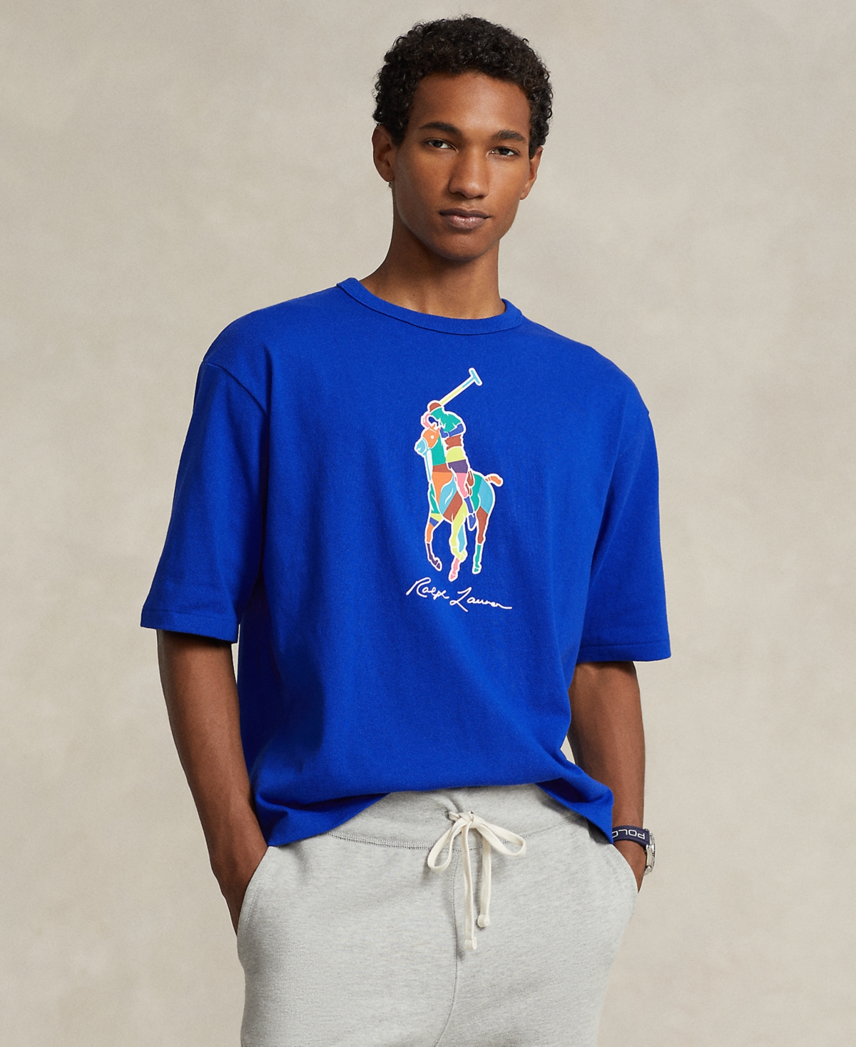 Polo Ralph Lauren Men's Colorblocked Big Pony T-shirt In Sapphire Star