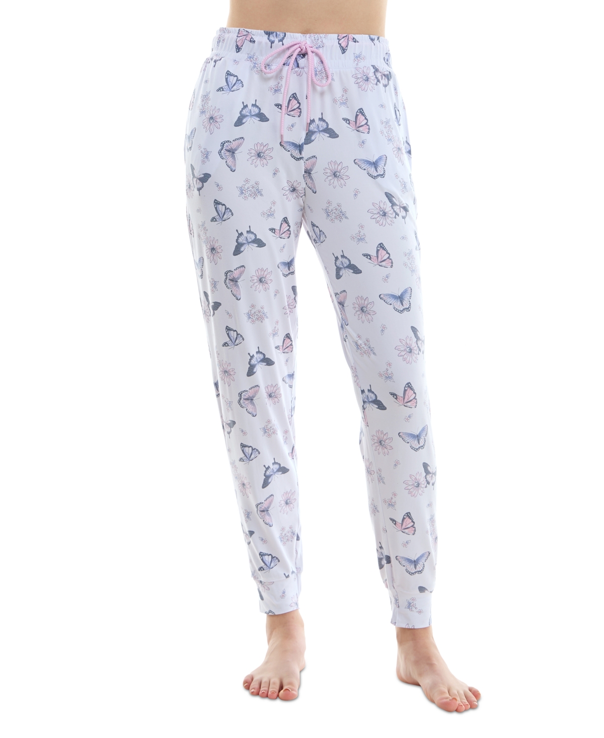 Roudelain Women's Printed Drawstring Jogger Pajama Pants In