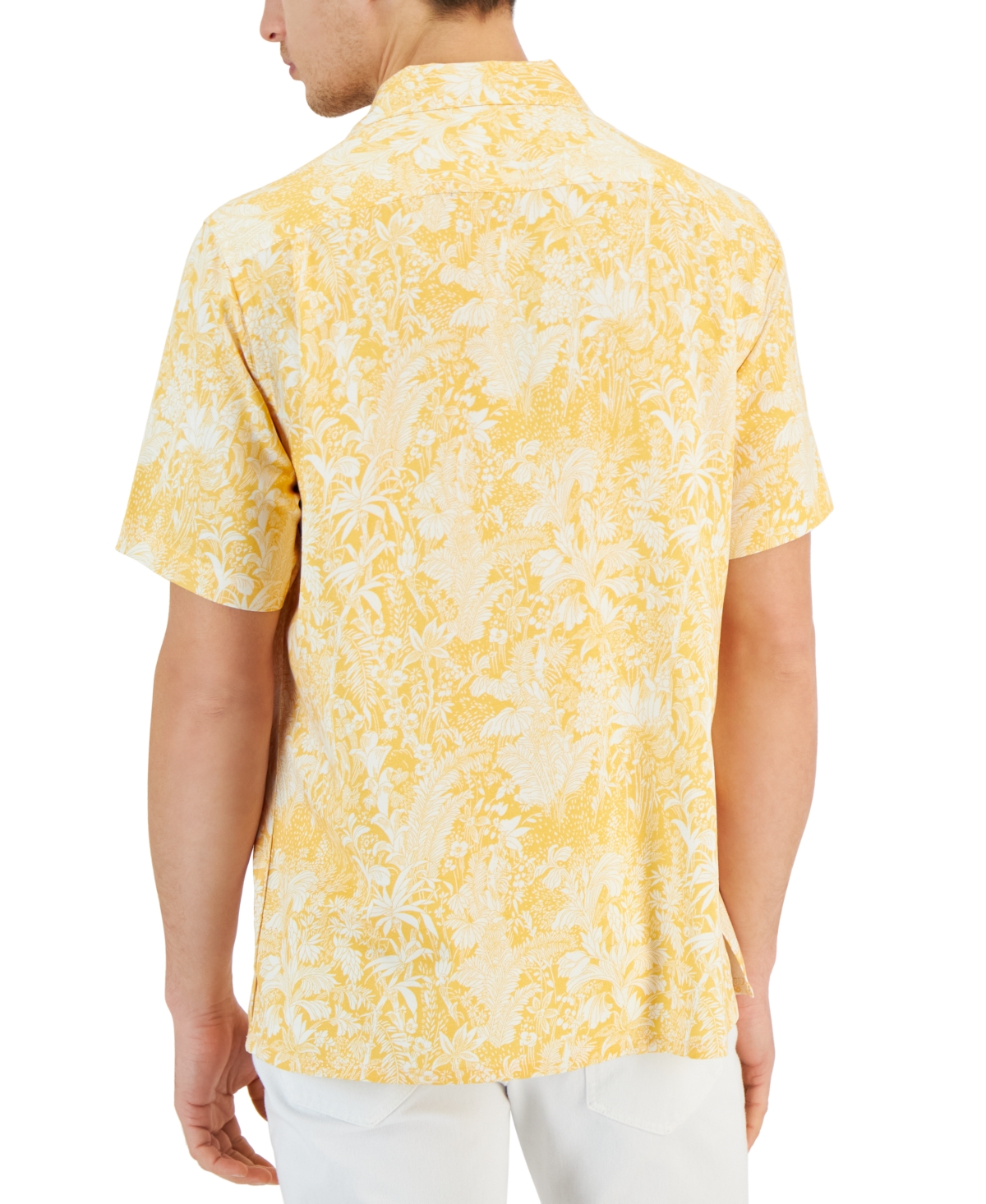 Club Room Men's Regular-Fit Tropical-Print Button-Down Camp Shirt, Created for Macy's