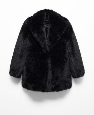 MANGO Women s Faux Fur Midi Coat Macy s