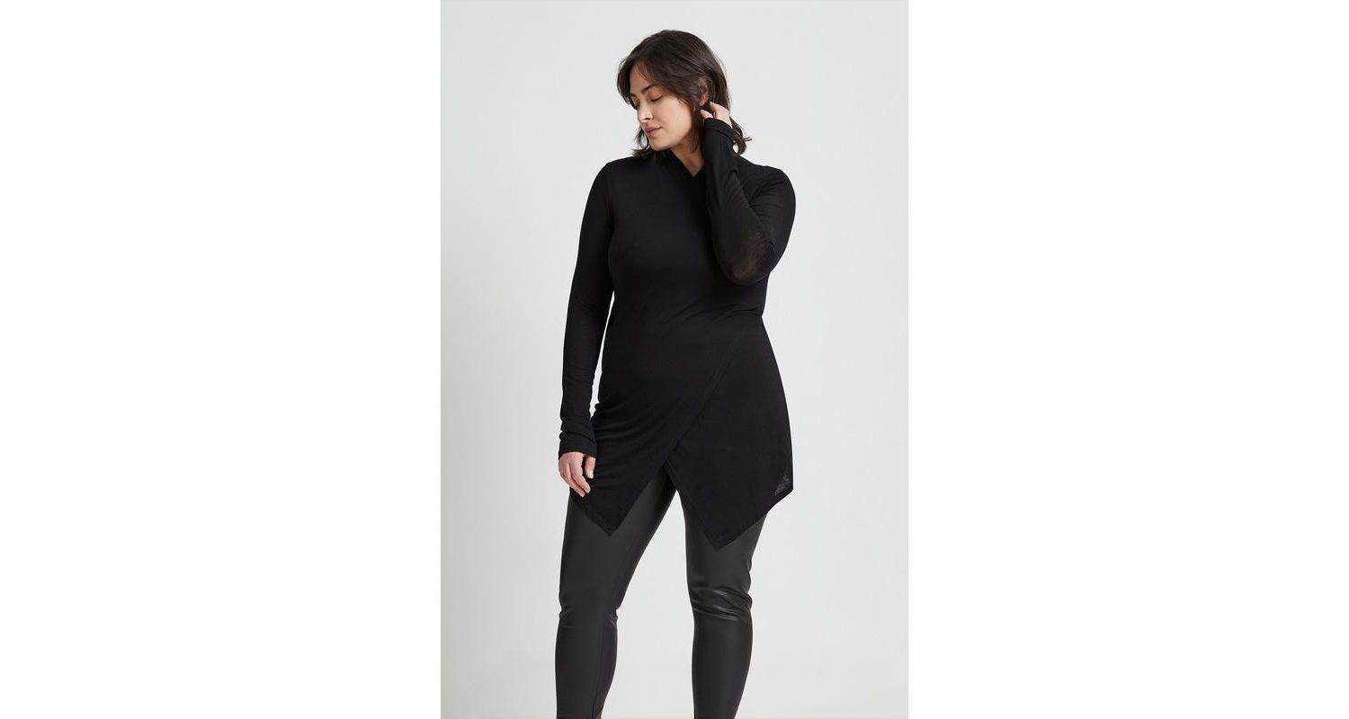 Women's Morgan Kimono-Wrap V-Neck Sheer Jersey Tunic