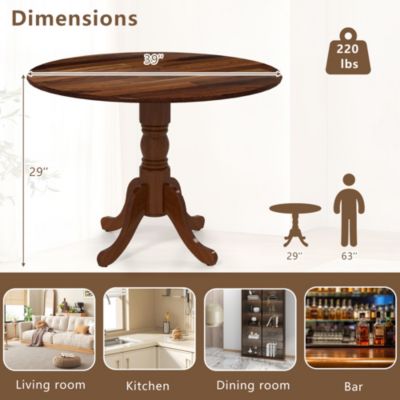 4-Person Dining Table Wooden Kitchen Table with Solid Rubber Wood Frame for Kitchen