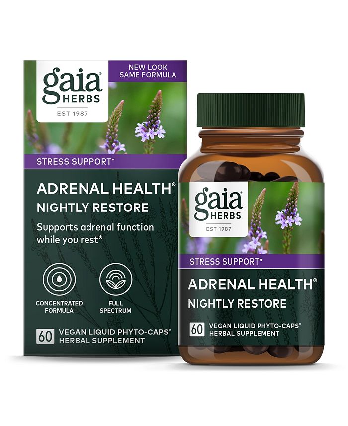 Gaia Herbs Adrenal Health Nightly Restore - Adrenal Support Herbal ...