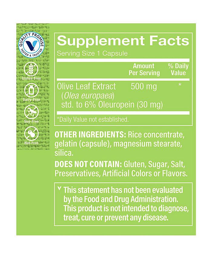 The Vitamin Shoppe Olive Leaf Extract Immune Support 500 MG 6