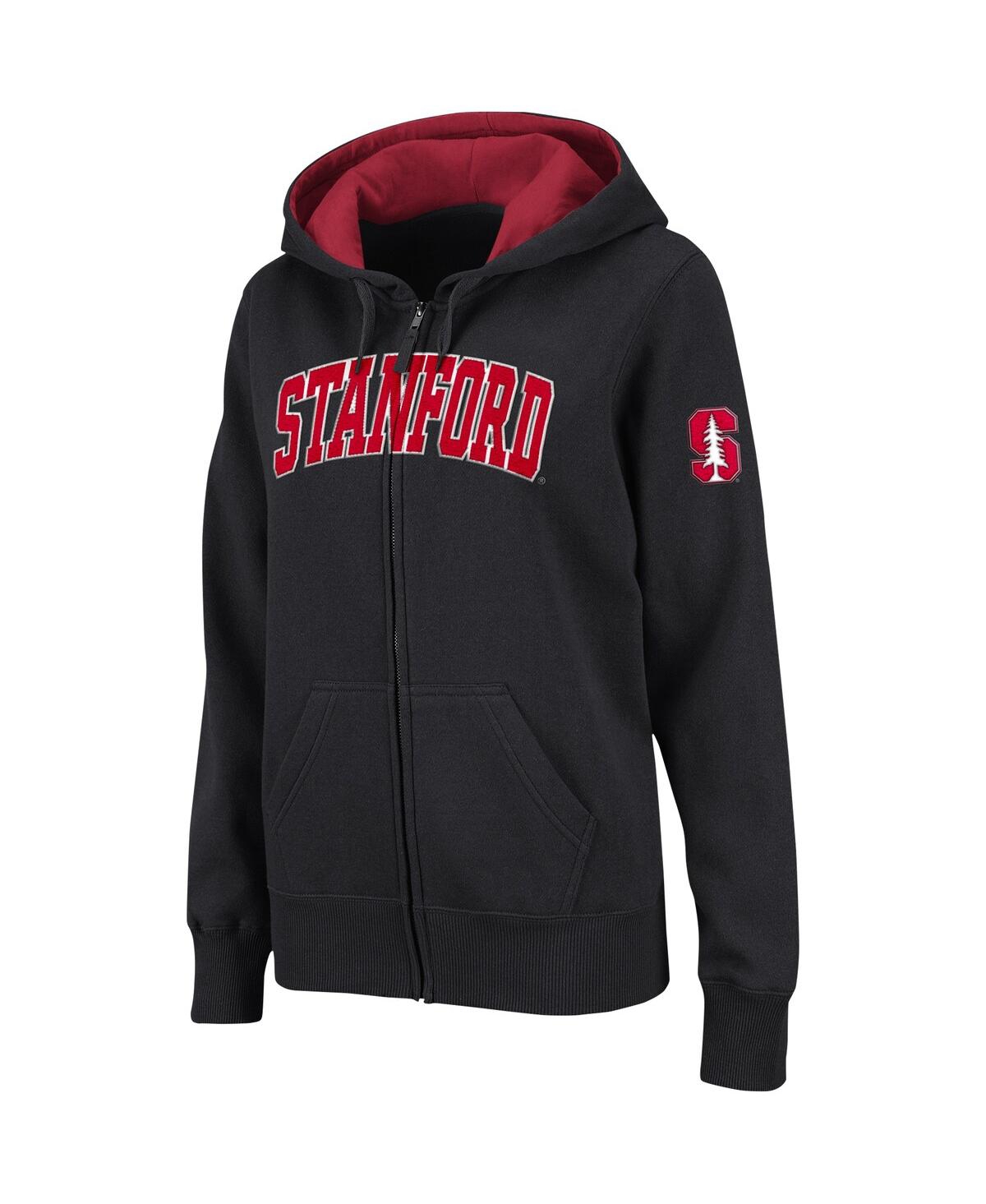 Shop Colosseum Women's  Black Stanford Cardinal Arched Name Full-zip Hoodie