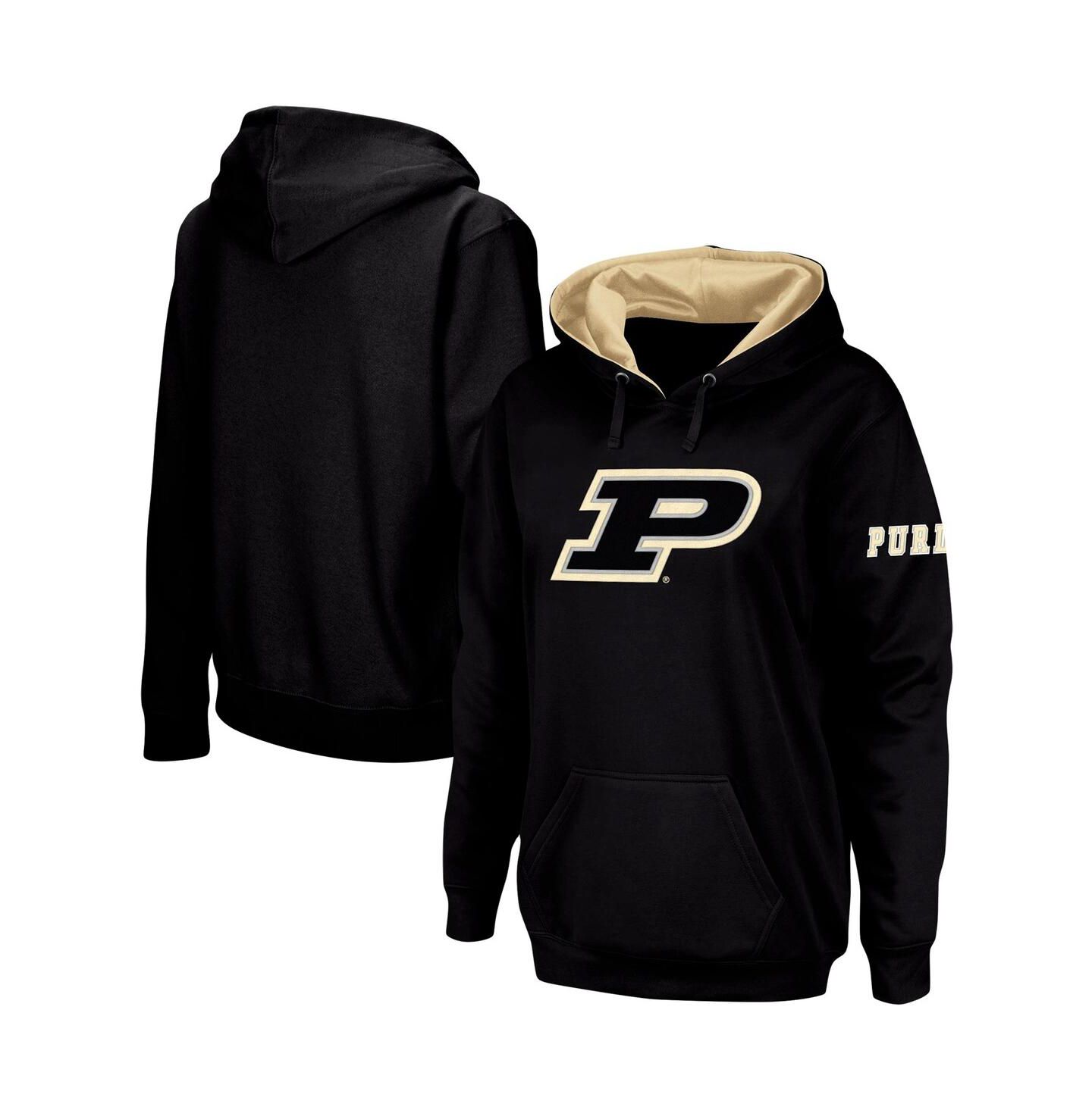 Женское худи Colosseum Black Purdue Boilermakers Team Big Logo Pullover — фото 1