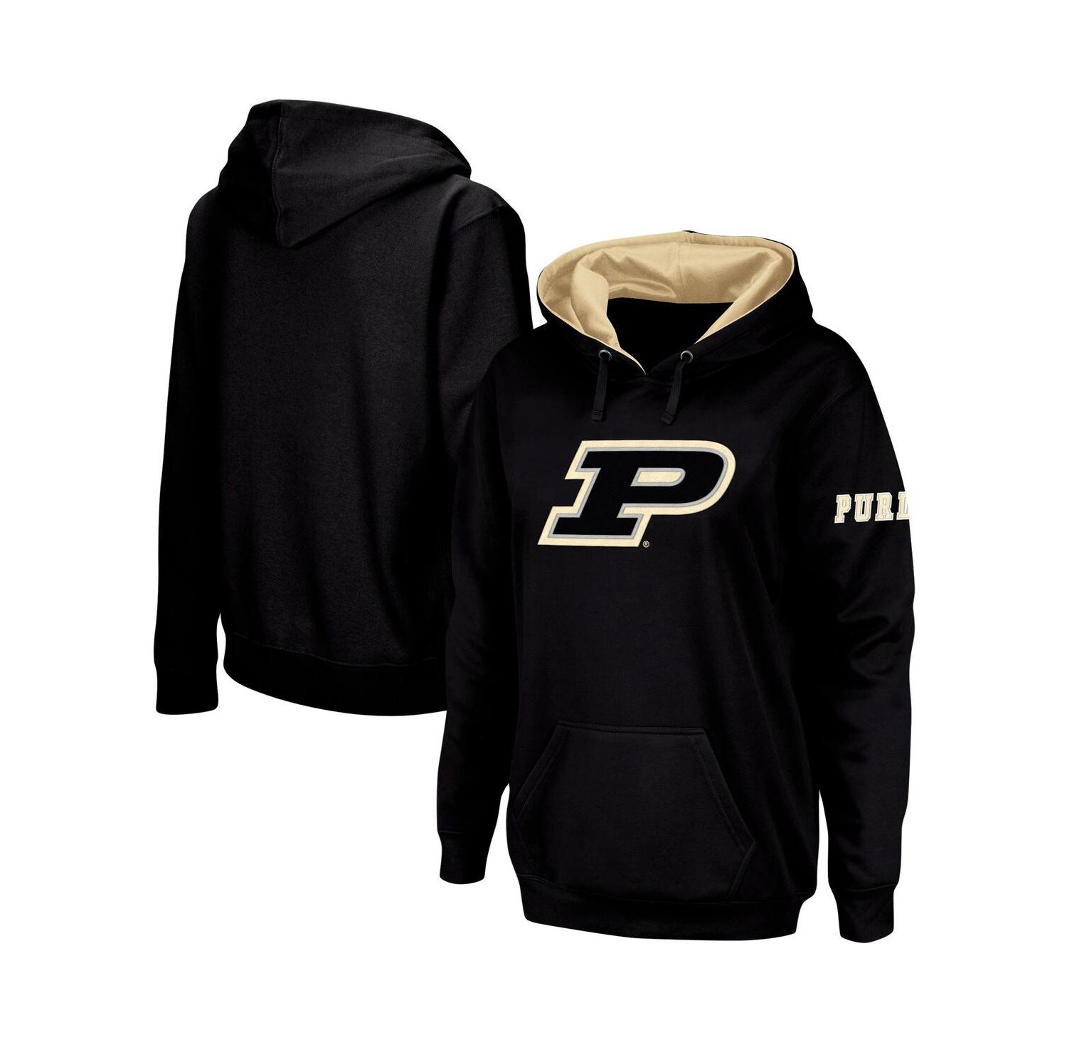 Women's Black Purdue Boilermakers Team Big Logo Pullover Hoodie