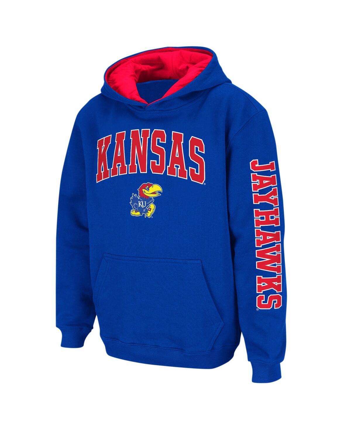 Colosseum Youth  Royal Kansas Jayhawks 2-hit Team Pullover Hoodie In Royal