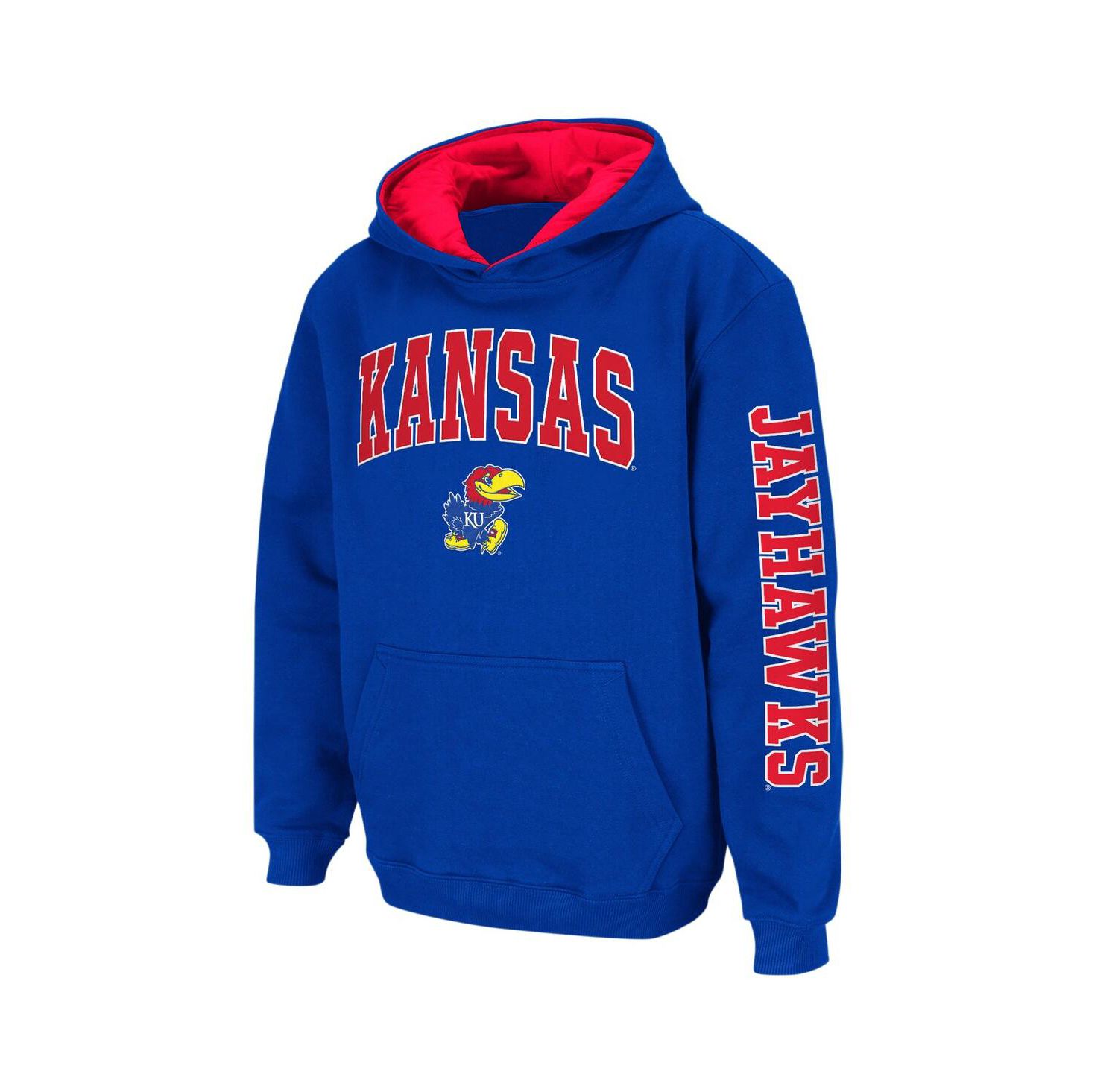 Big Boys Royal Kansas Jayhawks 2-Hit Team Pullover Hoodie