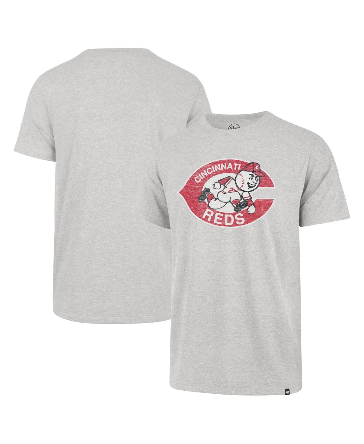 47 Brand Men's ' Gray Distressed Cincinnati Reds Premier Franklin T-shirt