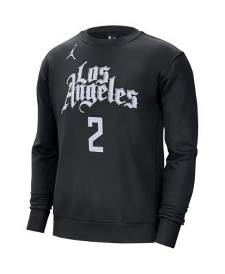 Men's Kawhi Leonard Black LA Clippers Statement Name and Number Pullover Sweatshirt